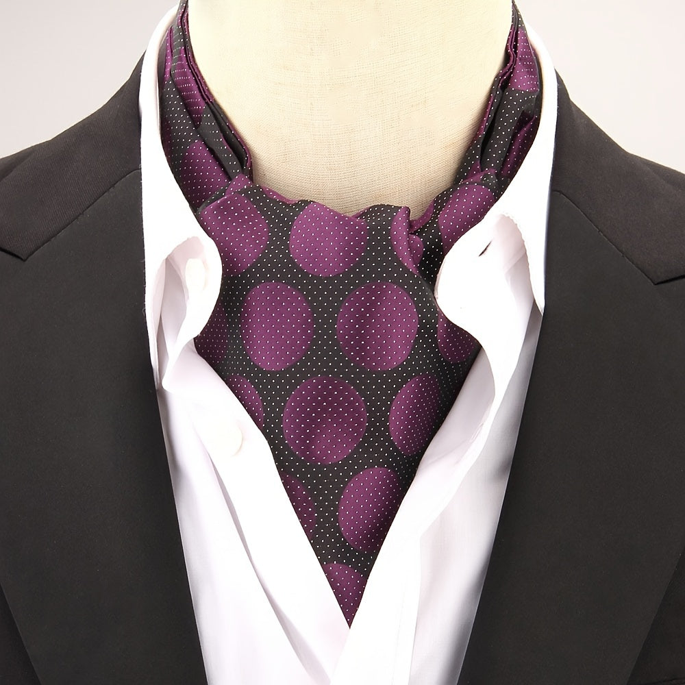 Men's Polka Dot Ascot Cravat Shirt Scarf Polyester for Casual and Formal Wear