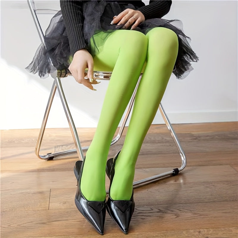 Ayollar uchun 120D Birxil Rangli Tizzaboplar, Teshikga qarshi, yuqori elastik, issiq bahor va kuz shirin ranglar