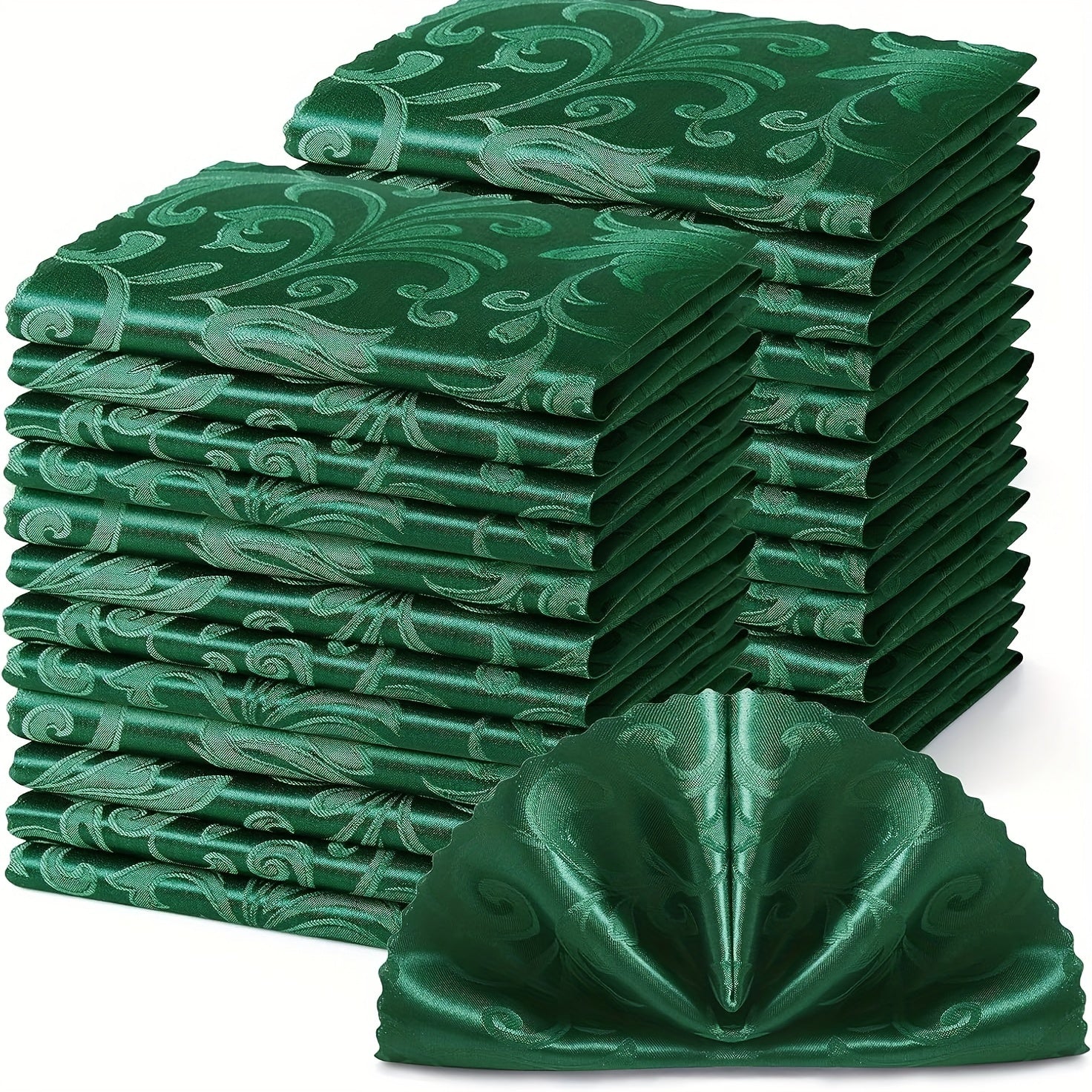 Set of 12 Satin Jacquard Napkins 43.18 cm for Banquets Weddings Parties