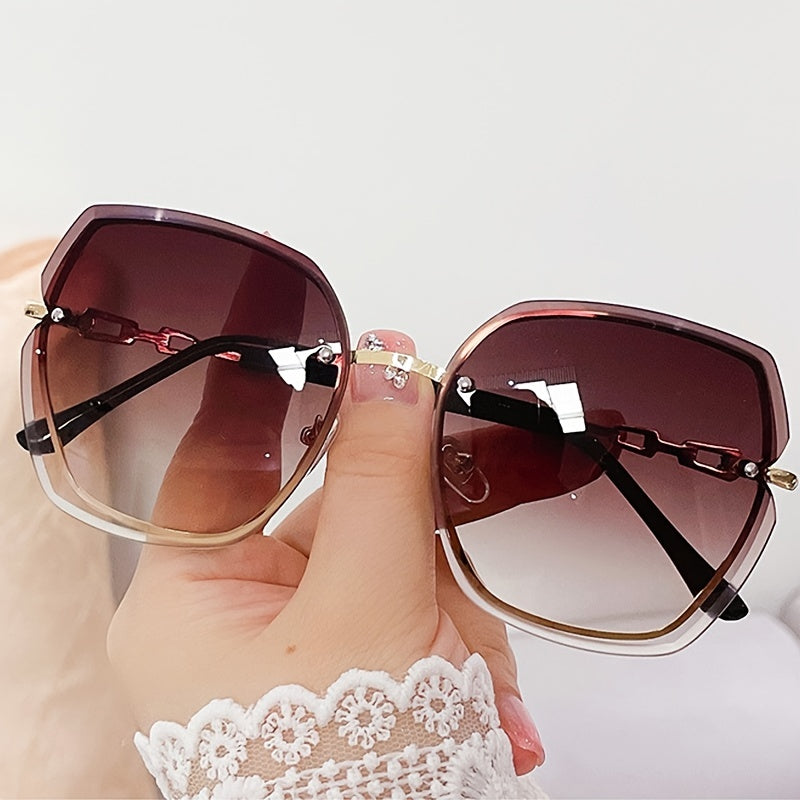 О oversized Polygon Frame Sunglasses с градиентными цветными линзами для защиты от солнца на улице