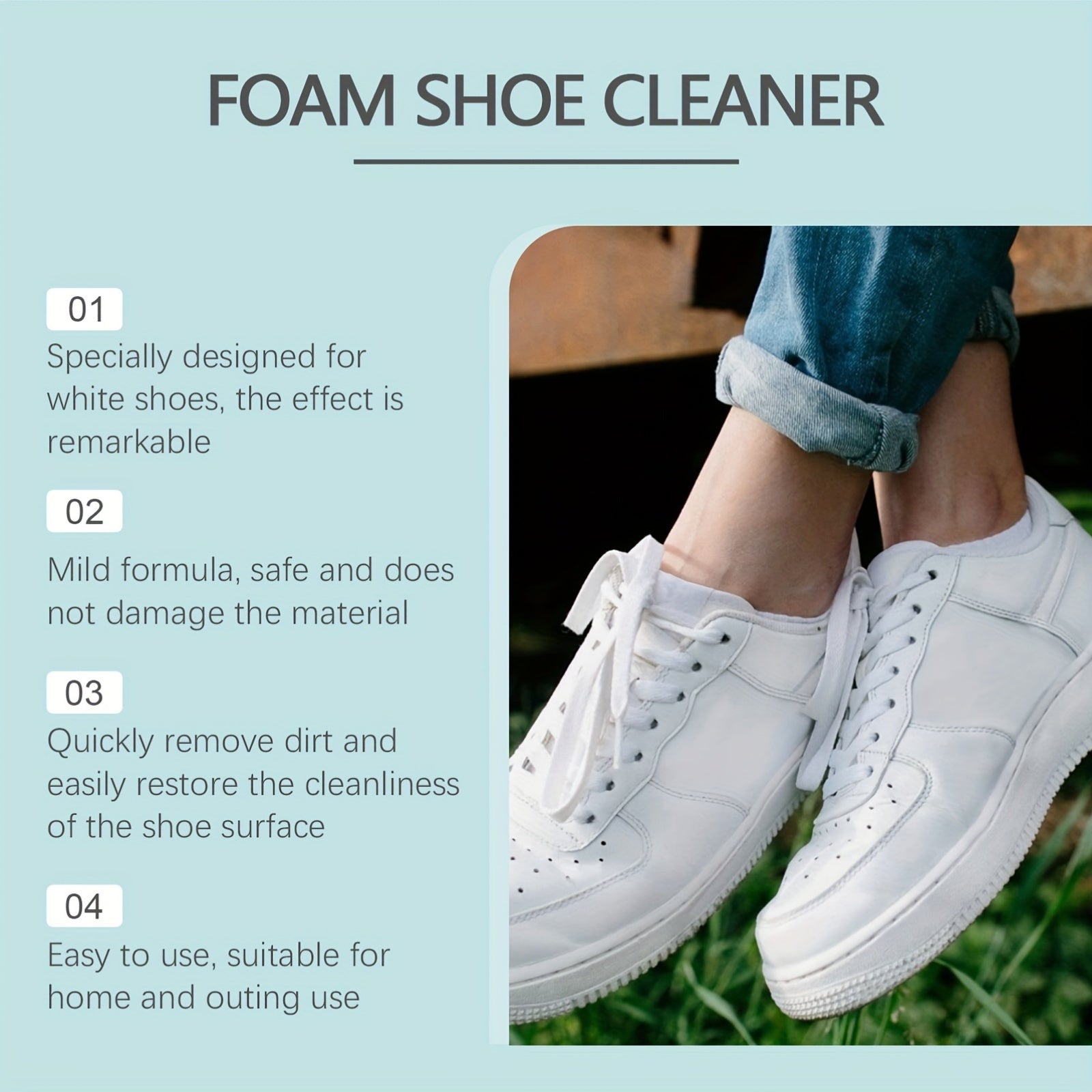 100ml Shoe Cleaner Kit for Sports and White Sneakers with Brush Towel Sponge