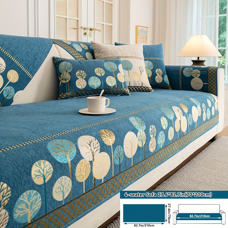 Нескользящая накидка на диван с мотивом дерева для 1-4 местных диванов, безопасна для домашних животных, моется в машине, прочная