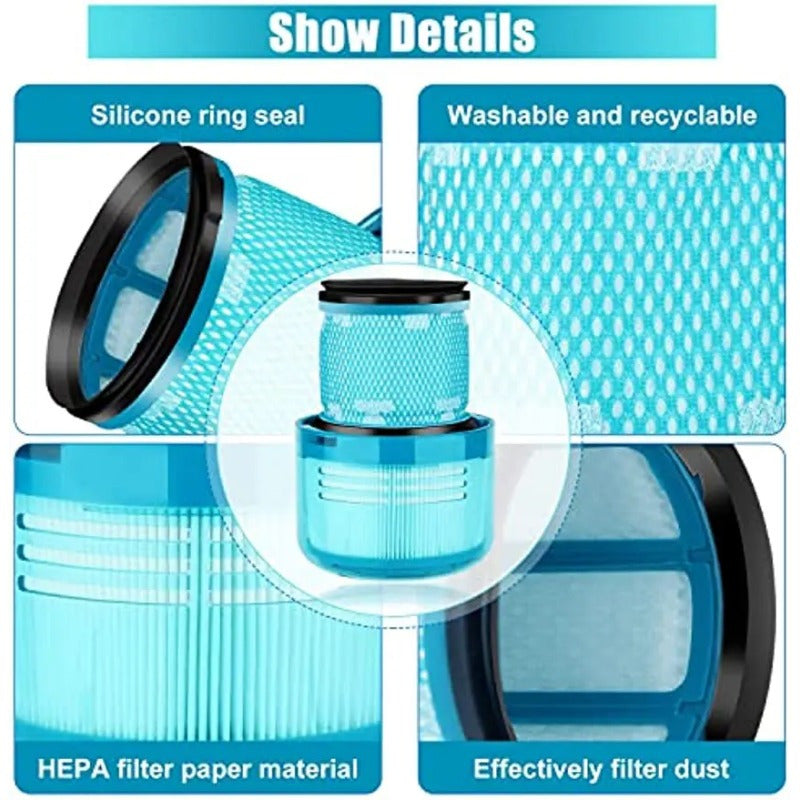 2-Pack Washable HEPA Filters for Cordless Stick Vacuum Cleaner Replacement Parts