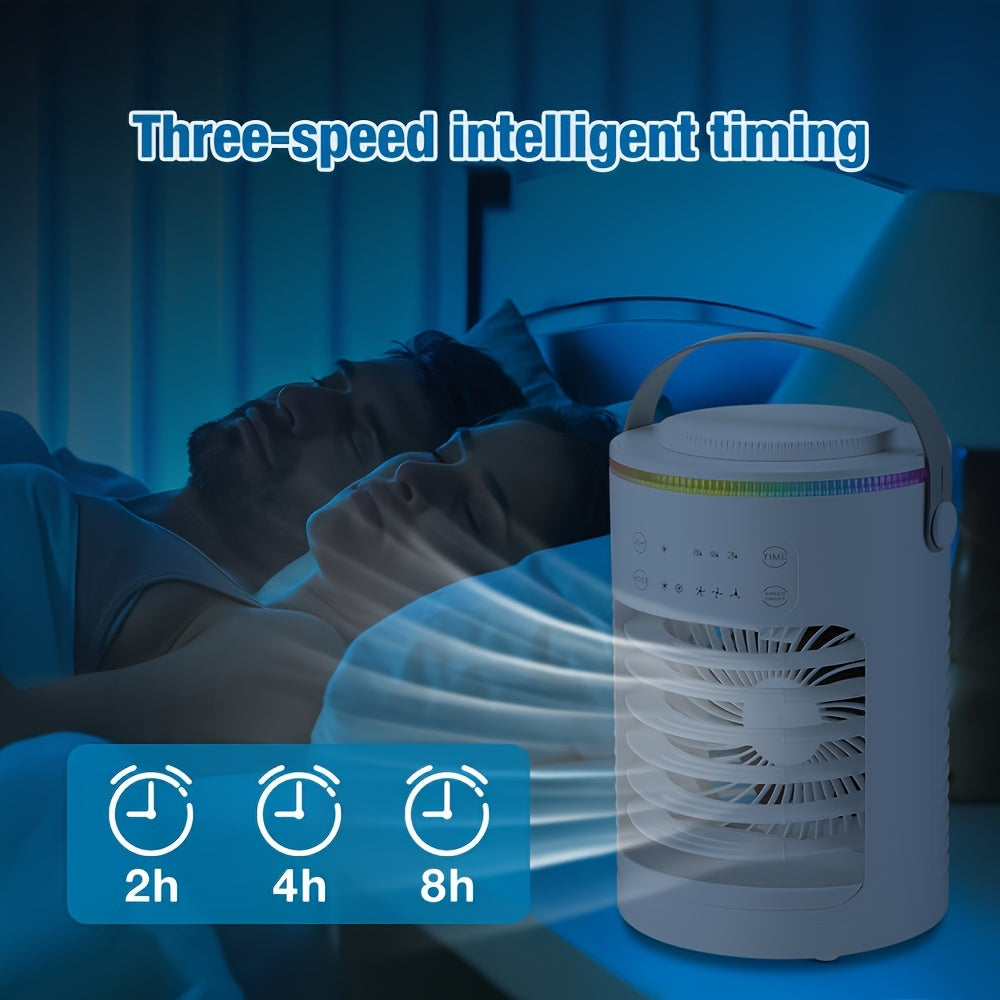 Portable Misting Air Cooler Fan with Touch Control, 3 Speeds, USB Powered