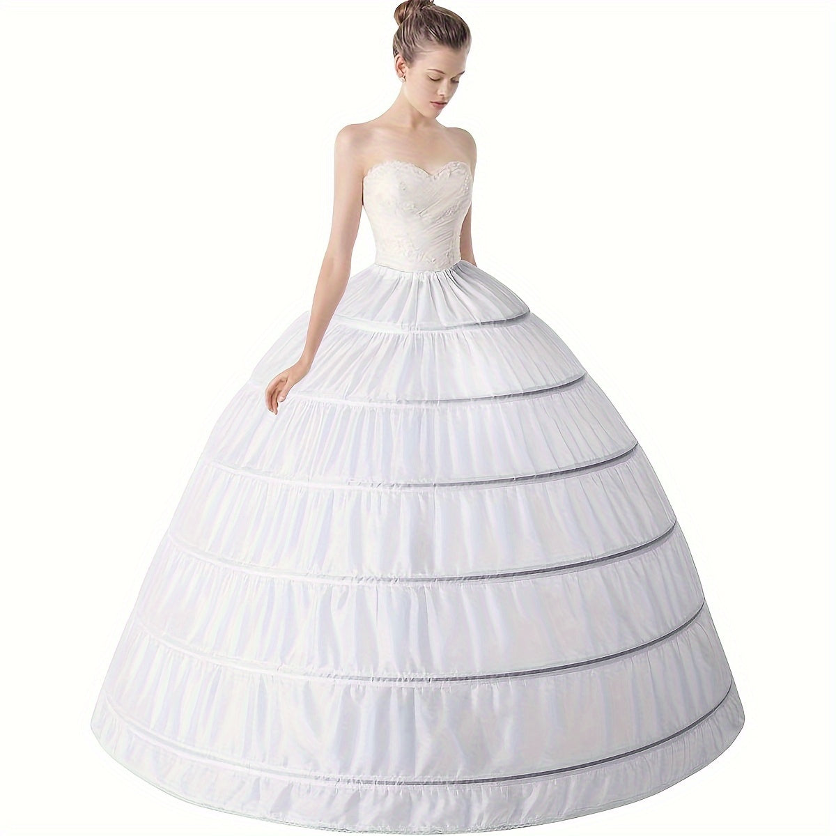Steel Ring Wedding Dress Petticoat with Bustle for Long Bridal Gowns