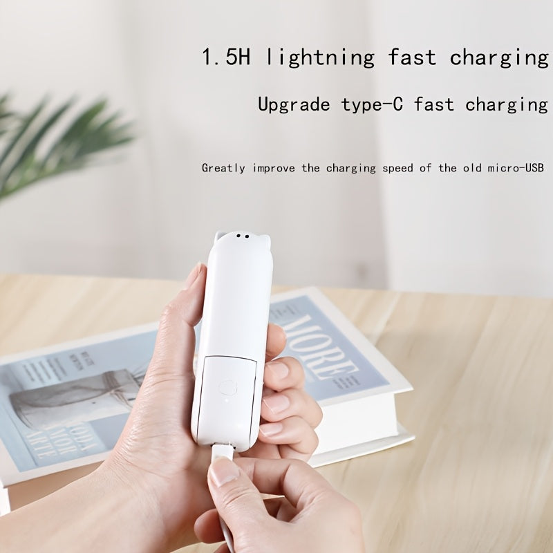 Mini Handheld Fan USB Charging 1200mAh Battery 3 Speed Portable Travel Outdoor