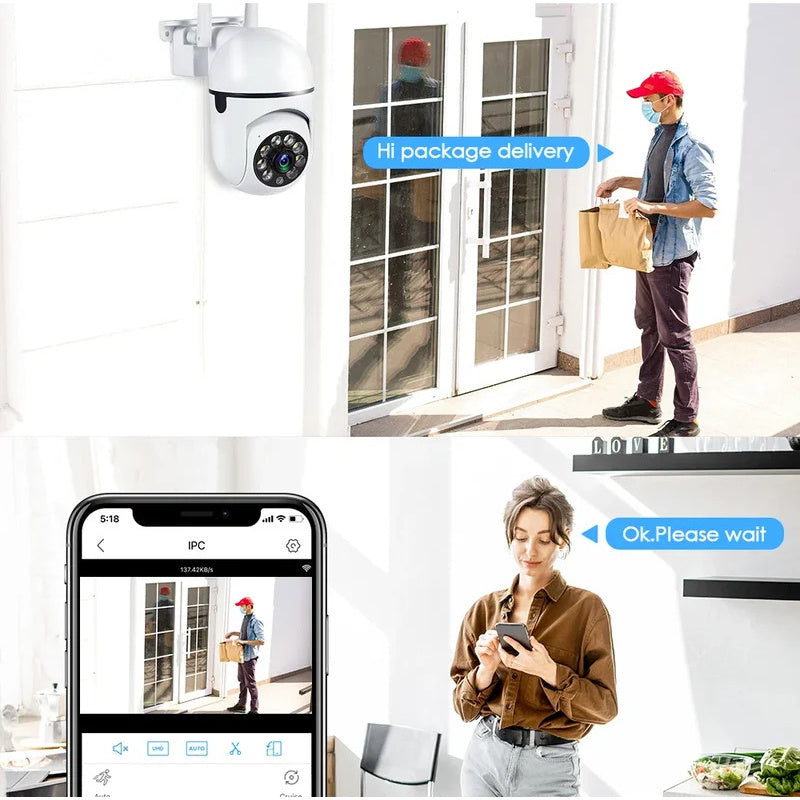 Indoor WiFi Security Camera with Color Night Vision Auto-Tracking and 4X Digital Zoom