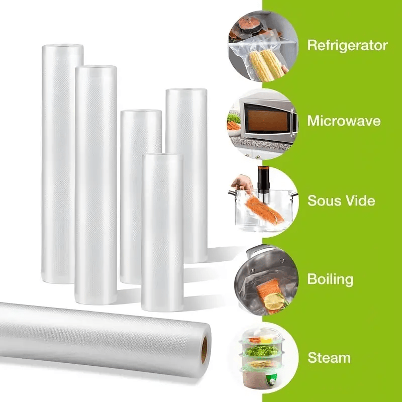Oltita BPA-dan ozod vakuum yopishtiruvchi rulonlar oziq-ovqat saqlash, sous vide va oshxona tashkiloti uchun