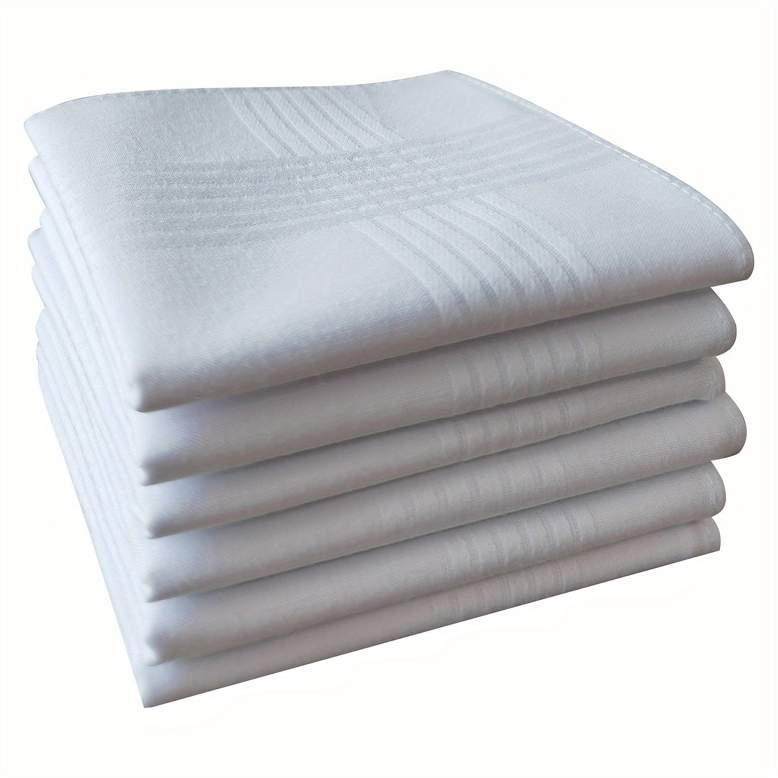 White Satin Strip Gentleman’s Cotton Handkerchief 39.88cm Gift Accessory