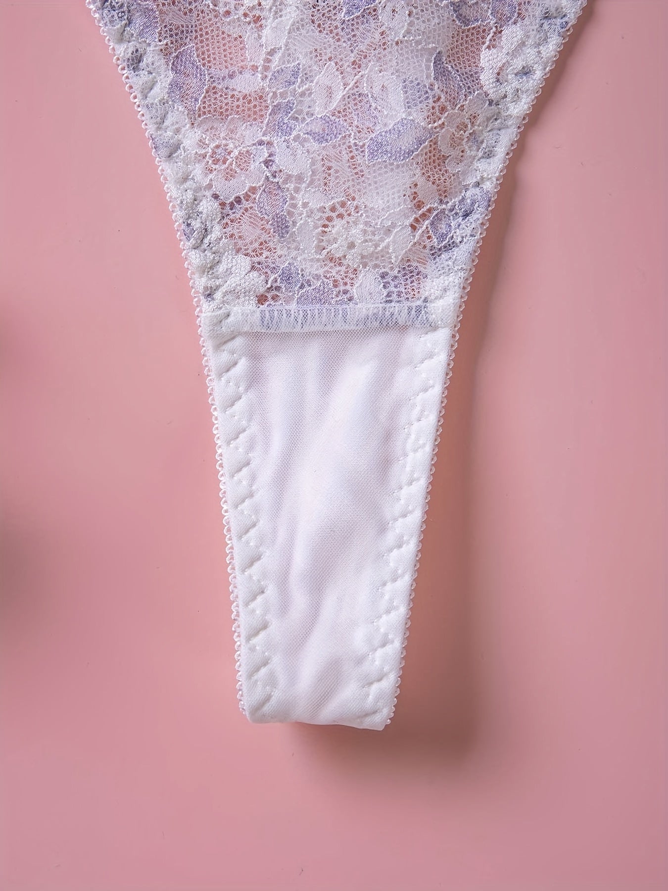 Women's Floral Lace Thongs and Cut-Out Bow Tie Panties Lingerie