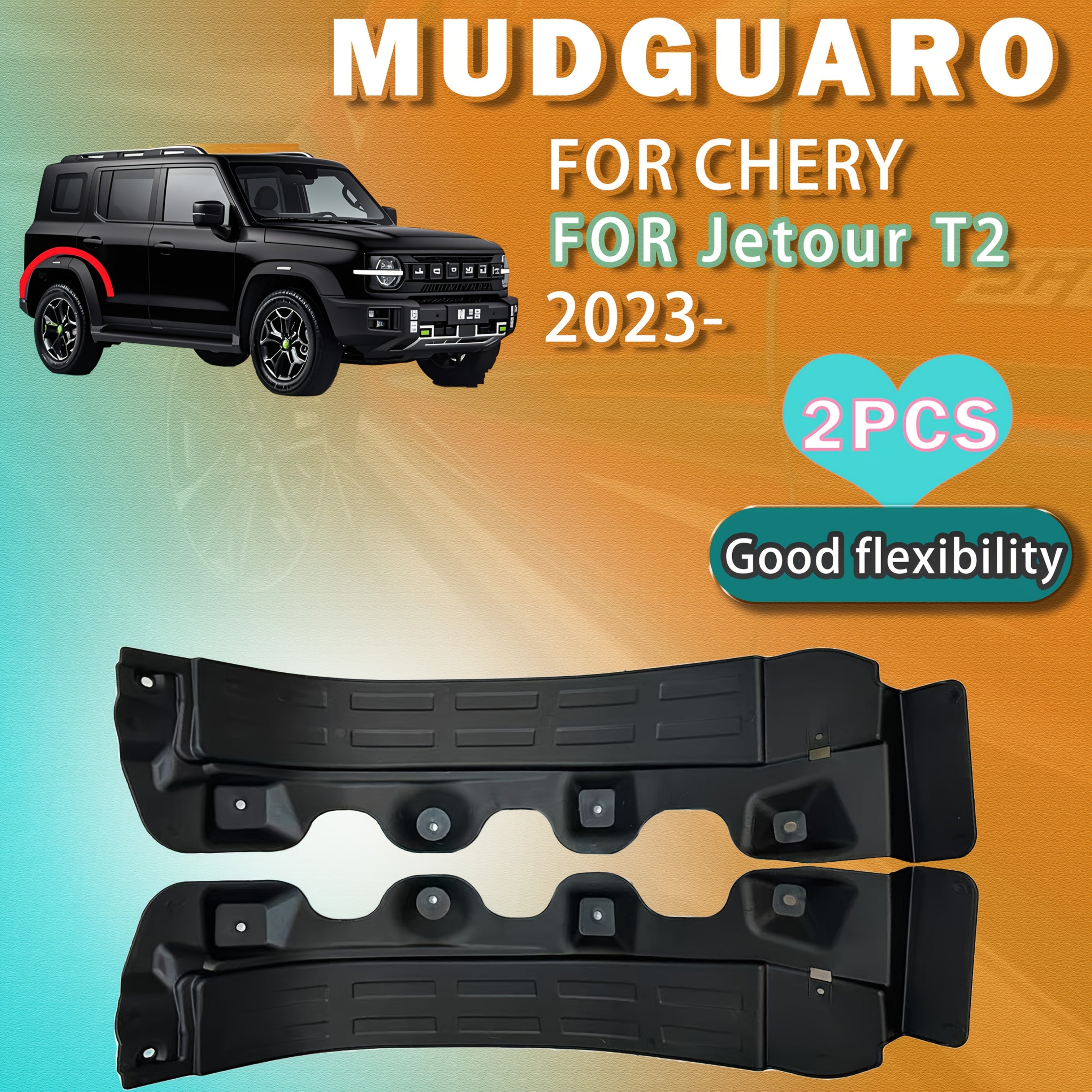 2-Piece Car Mud Flaps Beige Dirt and Sand Protection for Front and Rear Wheels