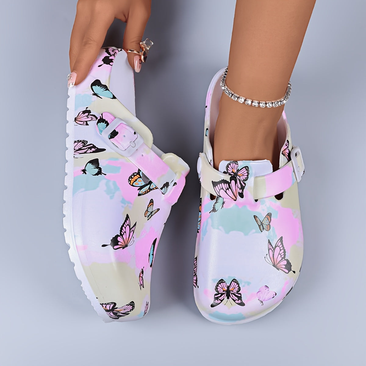 Women's Floral Print EVA Clogs Lightweight Non-Slip Summer Shoes