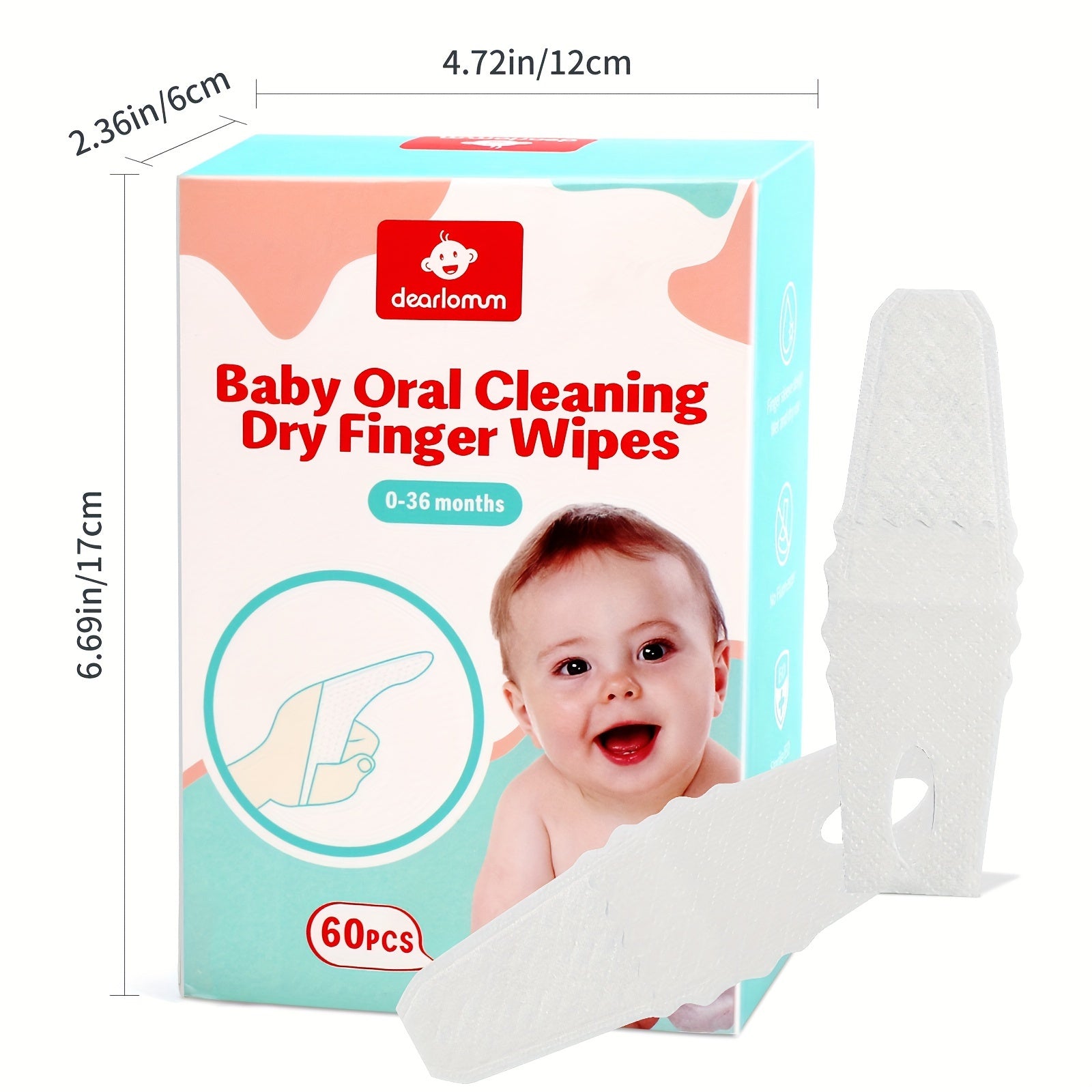 60-Pack Kids Oral Care Wipes Soft Gauze Tongue Cleaners for Children 0-36 Months