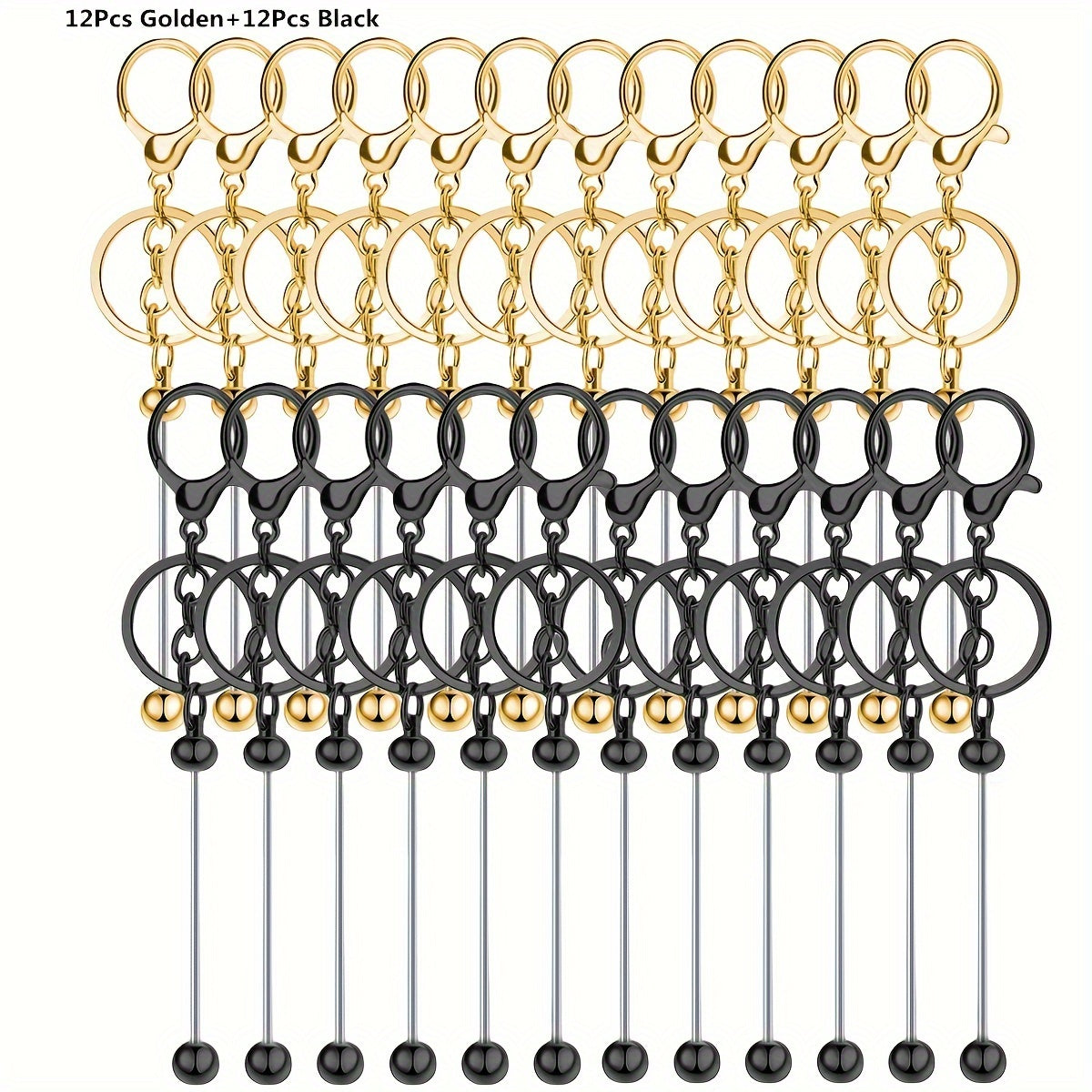 Unisex Gold Keychain with Christmas Beads for DIY Crafting and Gifts