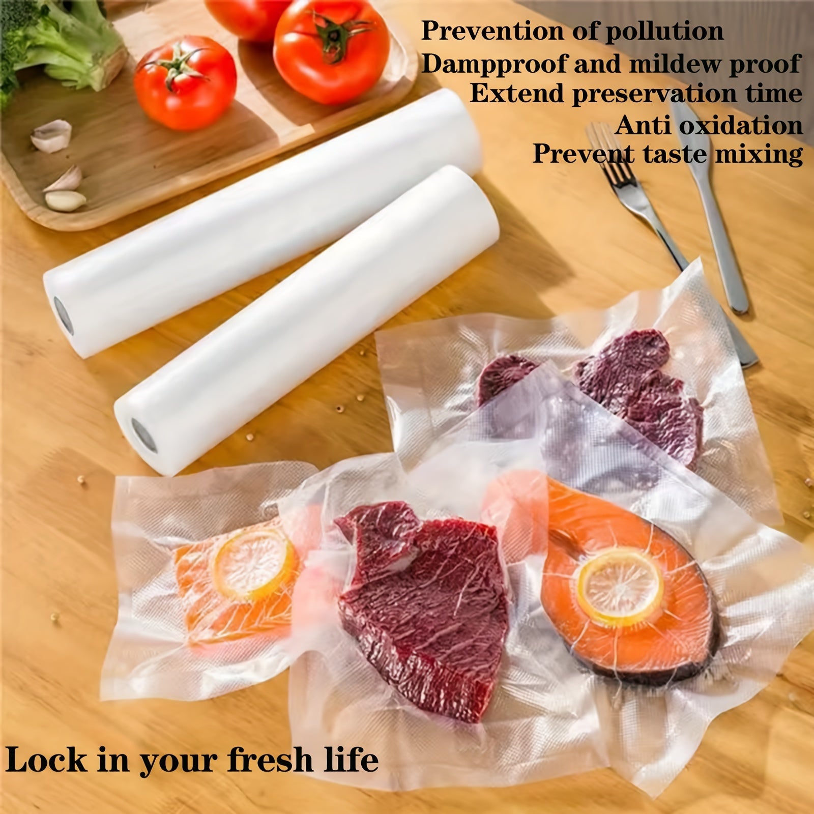 Vacuum Food Storage Bags for Sealing, Sous Vide, Long-Term Freshness