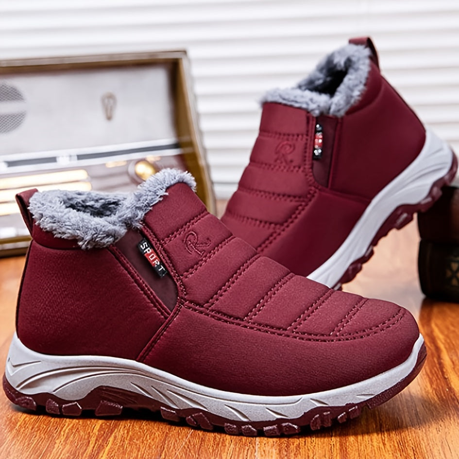 Women's Warm Short Snow Boots Slip-On Insulated Winter Shoes