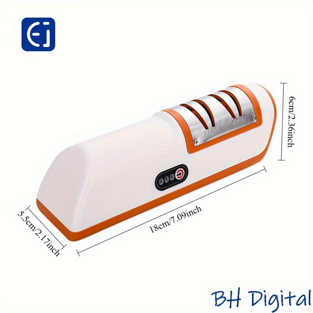 USB зарядка билан электр шевкалагич, ошхона пичоқларини майдалаштириш ва полиш учун мўлжалланган.