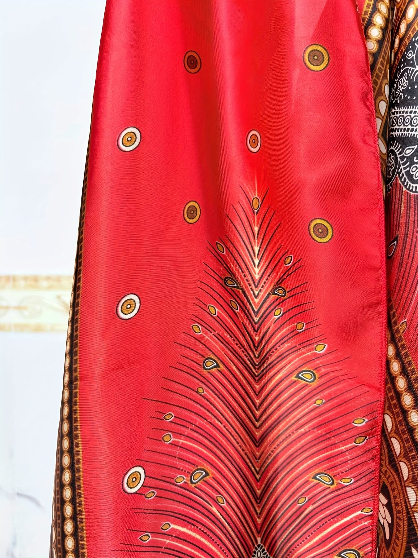 Plus o'lcham ayollar uchun bohemiy gul bosma shalv kiyimi polyester, tizza uzunligi, yozki kundalik