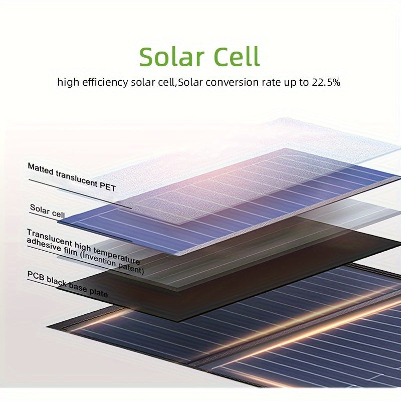 Портативное солнечное зарядное устройство мощностью 60 Вт, складное, с двумя USB-портами для быстрой зарядки телефонов и планшетов