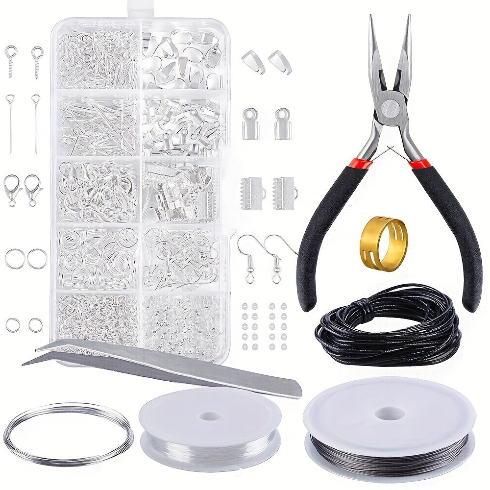 Jewelry Making Kit with 900 Pieces Beads Tools for DIY Crafting for Adults and Beginners