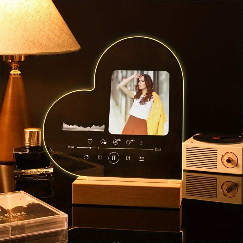 Acrylic Heart-Shaped Photo Frame Personalized Customizable Keepsake