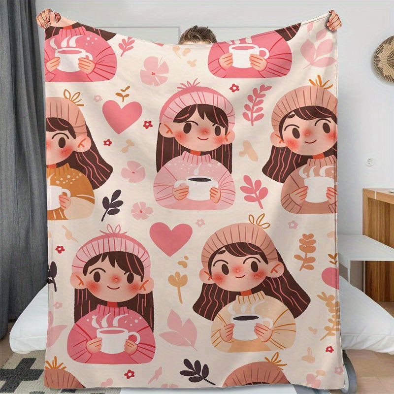 Digital Print Flannel Fleece Throw Blanket Hypoallergenic Cozy for Travel Camping Napping