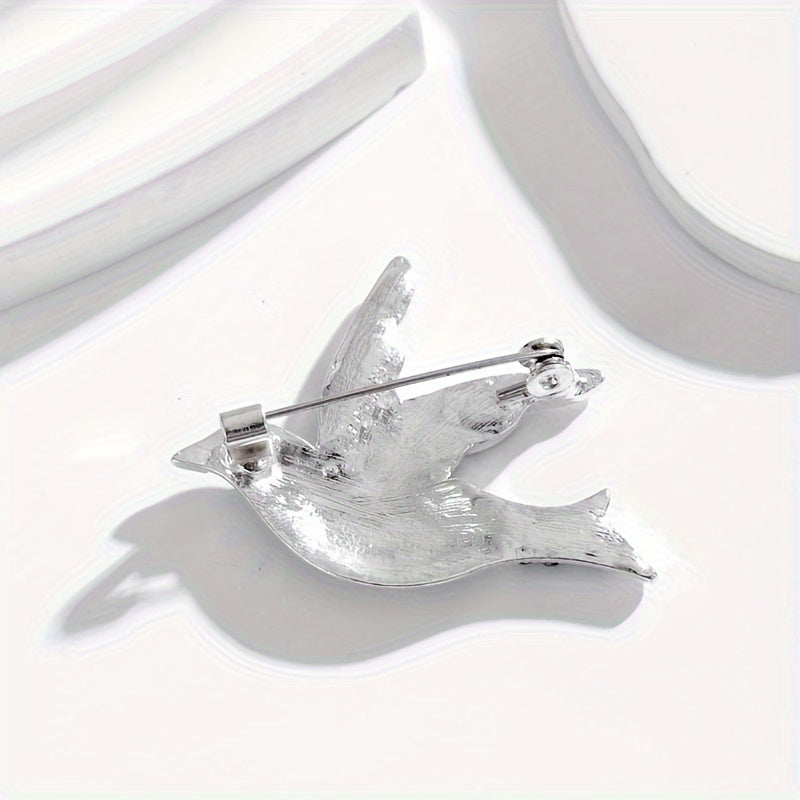 Ayollar uchun Hayvonlar Broshyasi Rino-stone Tinchlik Qargʻa Pin Qaytmas Hayvonlar Zargarlik Aksesuarlar