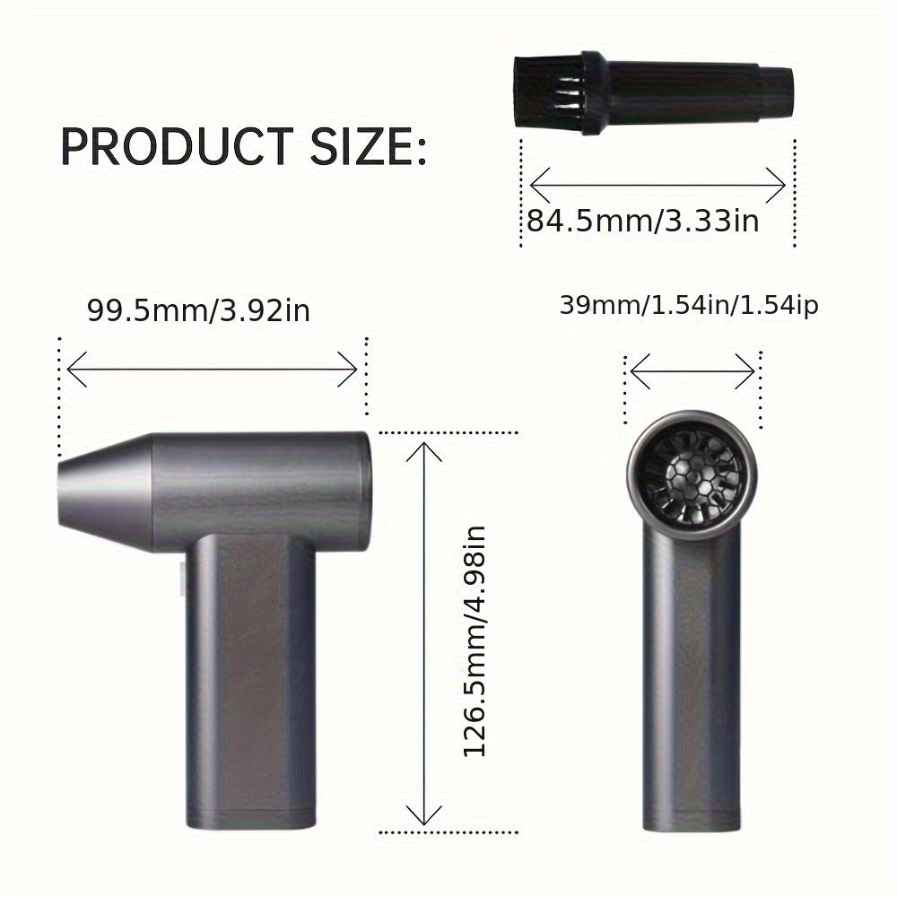 Portable High-Speed Turbo Fan with USB Charging for Cooling and Cleaning