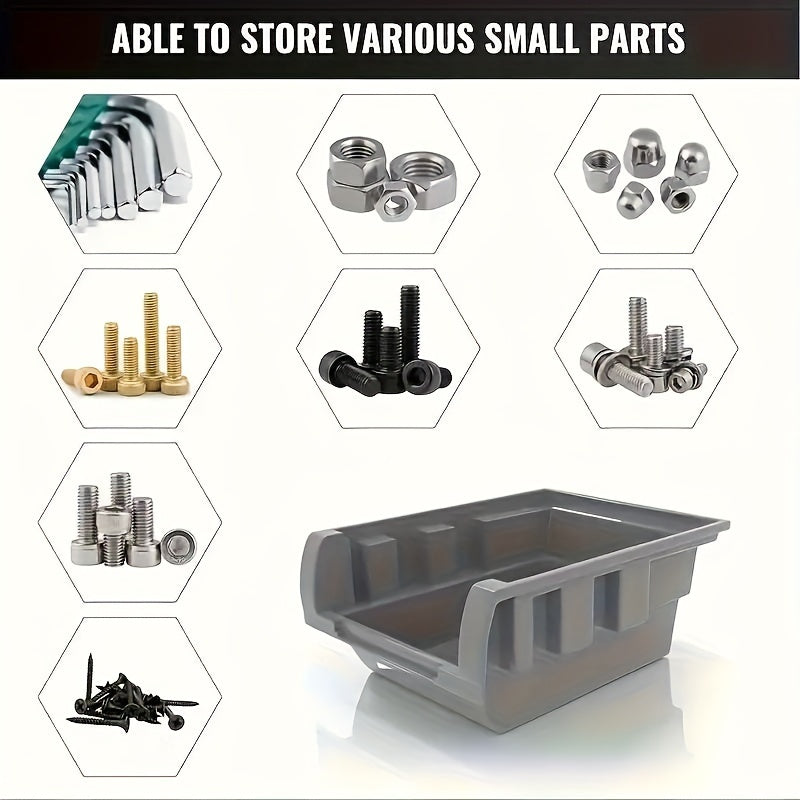 30pcs Wall-Mounted Storage Bin Set for Screws Nuts Bolts Plastic Pegboard Organizer