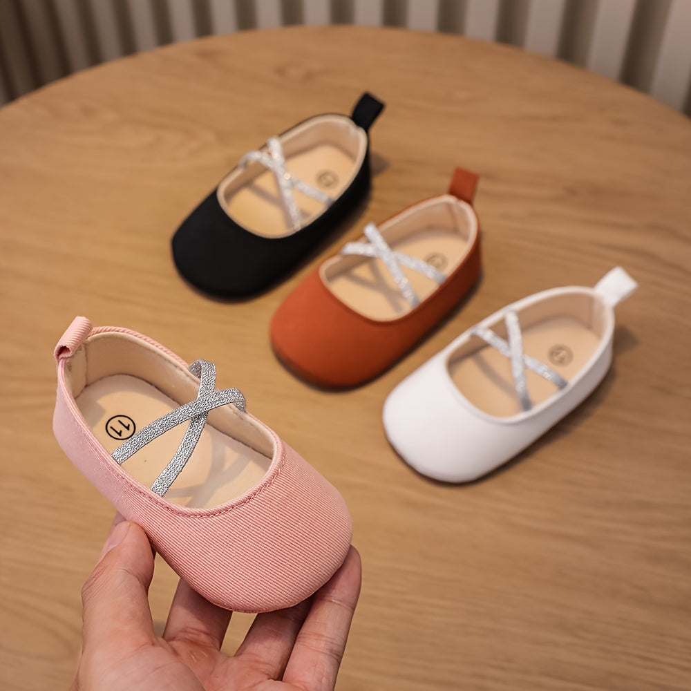 Toddler Sparkling Slip-On Shoes with Soft Non-Slip Sole for Spring Fall