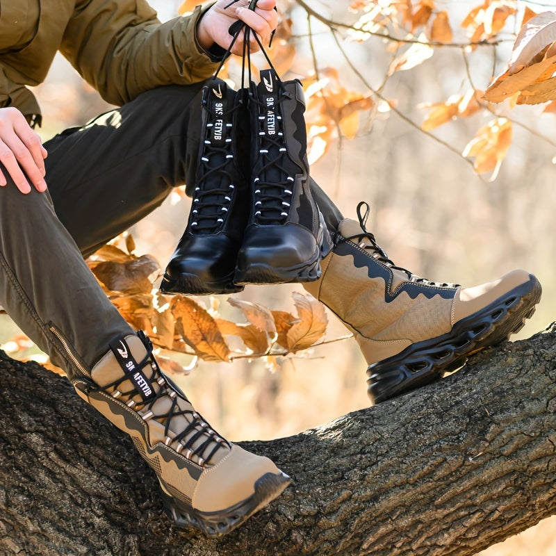 Unisex Tactical Boots Anti-Slip Wear-Resistant High-Top Hiking Camping All-Season