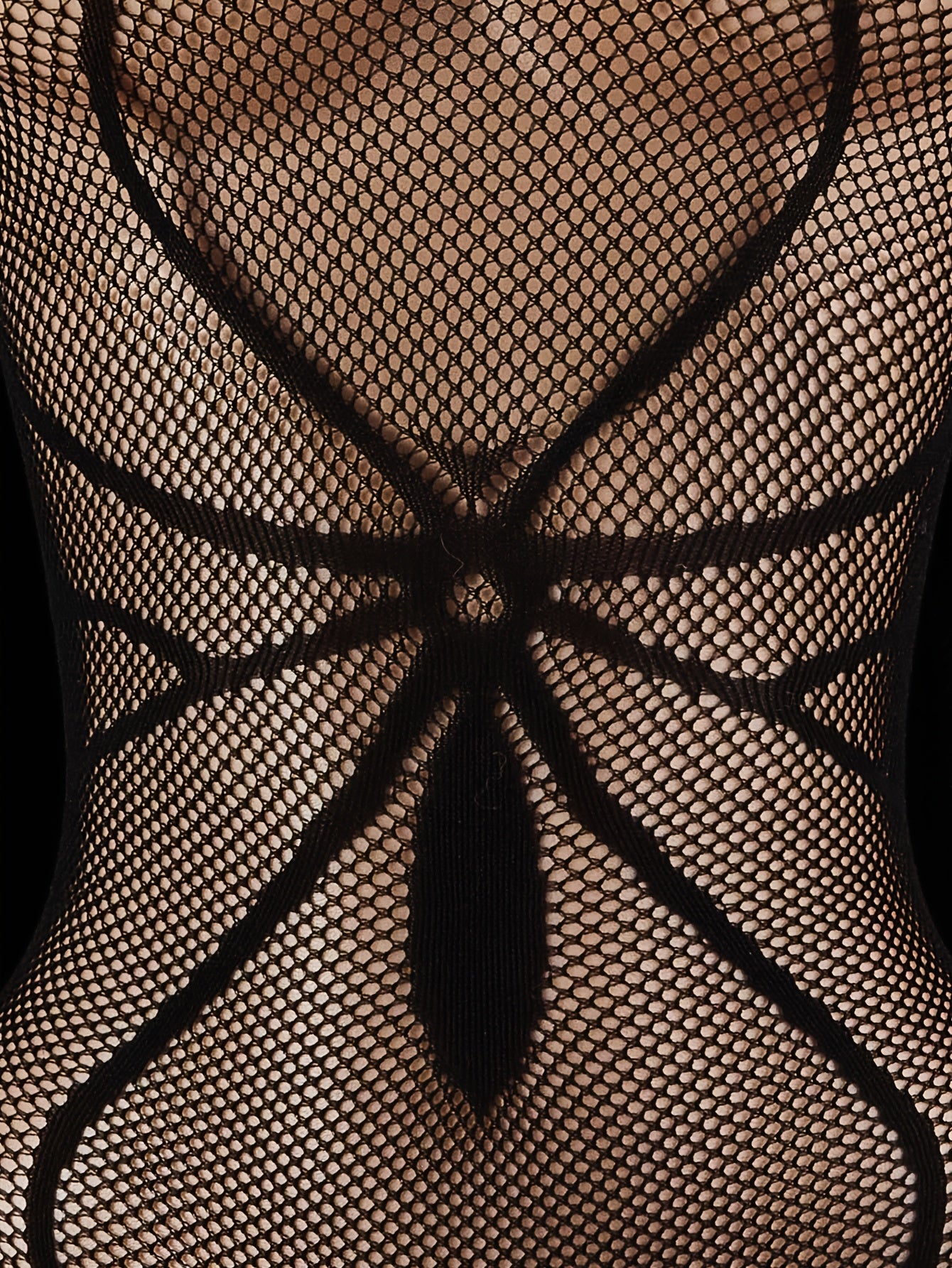 Ayollar uchun sexy qora dantel bodysuit - uzoq yengli, yuqori beldagi teddy, geometrik naqsh, to'rli tafsilotlar, cho'ziluvchan aralashma, qo'l bilan yuvish mumkin