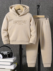 Boy's Casual Co-ord Set Long Sleeve Hoodie and Jogger Pants Fall Spring Kids