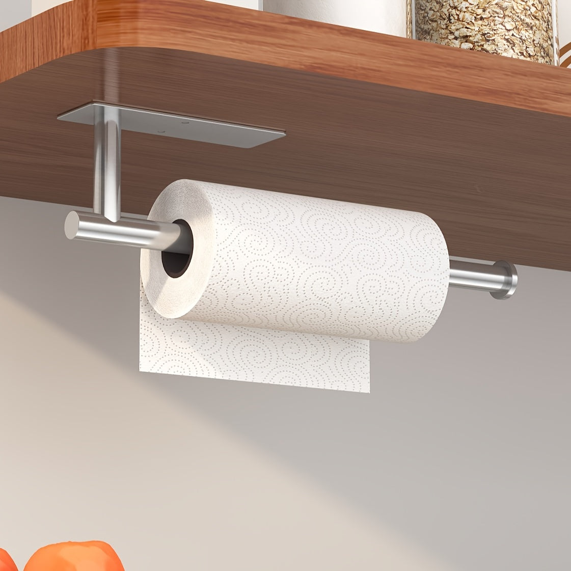 Держатель для бумажных полотенец на стену из нержавеющей стали золотого цвета, решение для хранения без необходимости сверления, 1 шт.