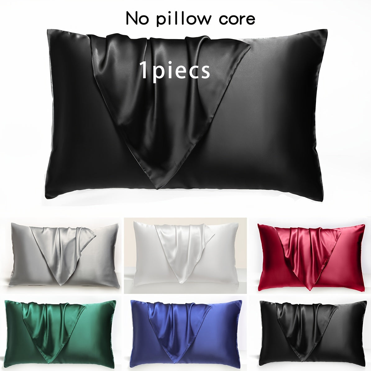 Satin Pillowcase with Envelope Closure Hypoallergenic Hand Washable Woven Tie-Dye Polyester Soft and Smooth