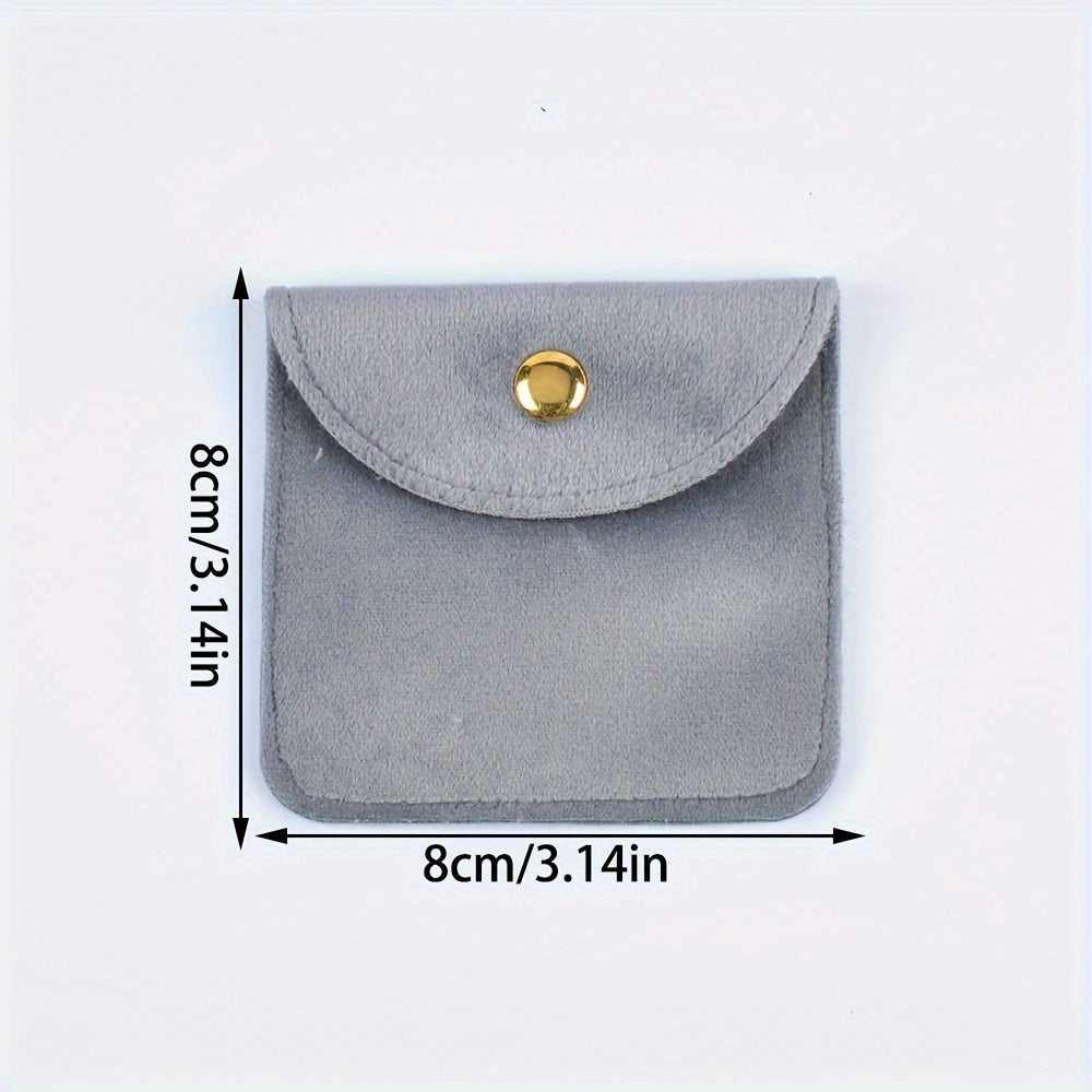 Set of 6 Velvet Jewelry Pouches with Suede Drawstring Bags for Watches Rings Earrings and Accessories