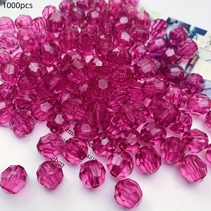 1000 piezas de cuentas de esquina de acrílico transparente de 6mm para bricolaje, joyería y decoración del hogar
