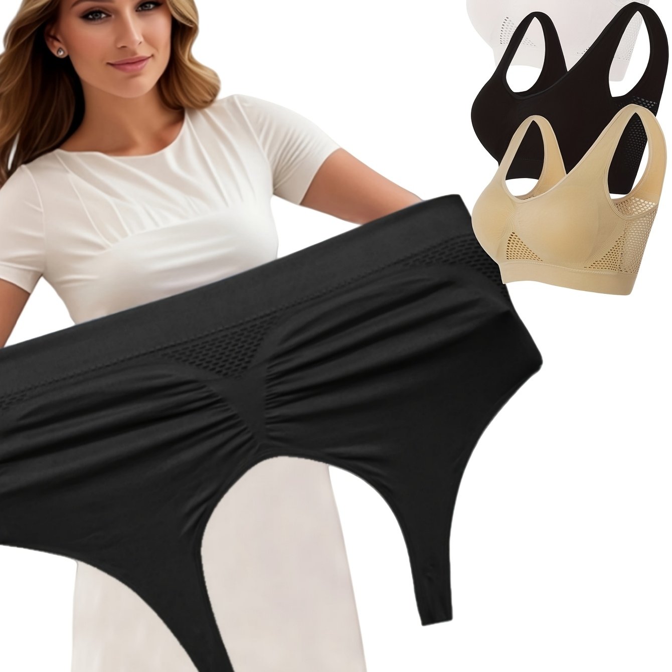 Plus Size Seamless Sports Bra Set with Removable Pads for Running Yoga