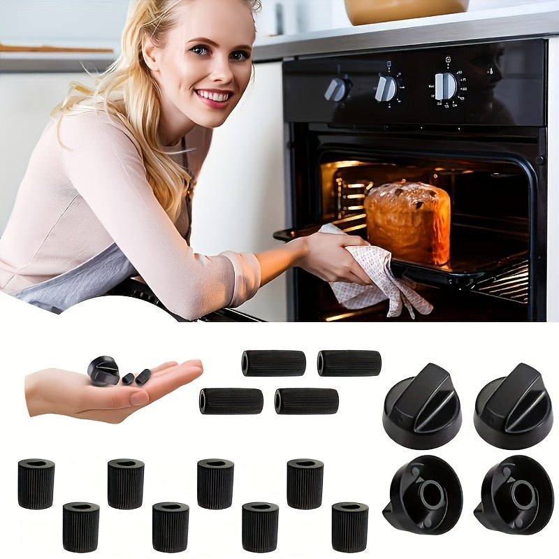 Ovens, pechlar va plitalar uchun 4 nazorat knopkasini 12 ta adapter bilan almashtiring. Bardoshli oshxona asboblari.