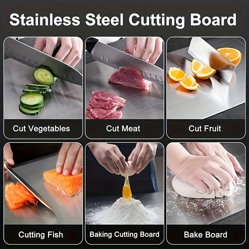 Premium Titanium Steel Dual-Sided Cutting Board Food Grade Durable Kitchen Tool
