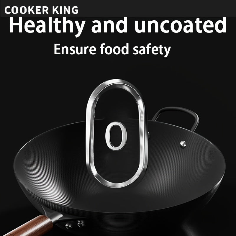 COOKER KING Ultra-Iron Wok ni taqdim etamiz: 24 soatlik zanglamas davolash, sog'lom nol qoplama va gaz pechlari bilan moslik - endi 27.94 sm, 30.48 sm, 33.02 sm va 38.1 sm o'lchamlarida, kuzda pishirish uchun mukammal.