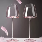 Pink Flamingo Crystal Wine Glasses Set of 2 Elegant Romantic for Valentine's Day