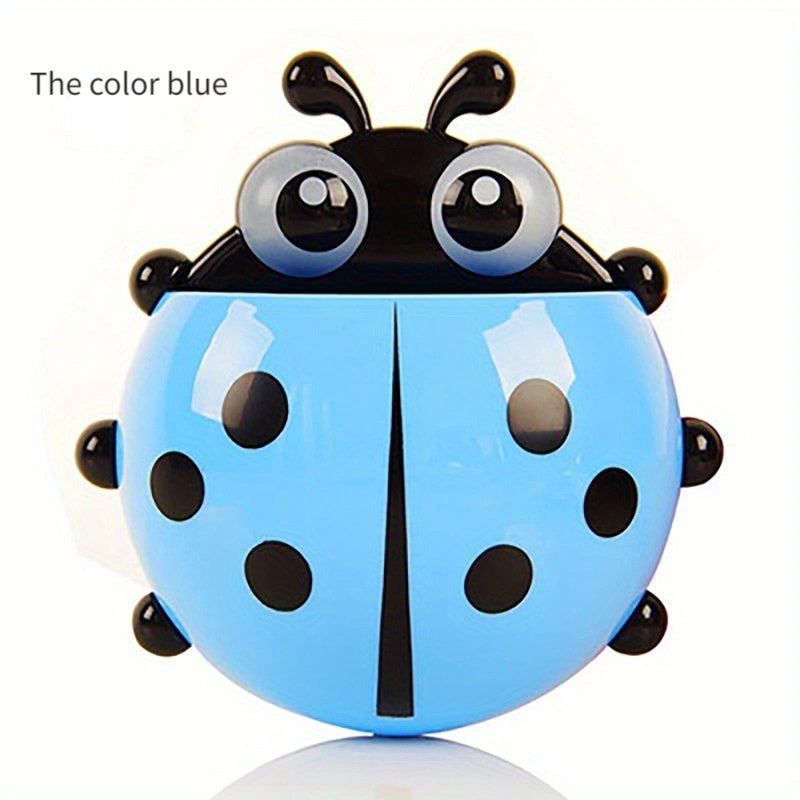 Ladybug Bathroom Toothbrush Holder with Suction Cup for Organization