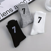 Men's Mid-Calf Socks Set of 3 Breathable Polyester Spandex Casual Athletic Black White Gray