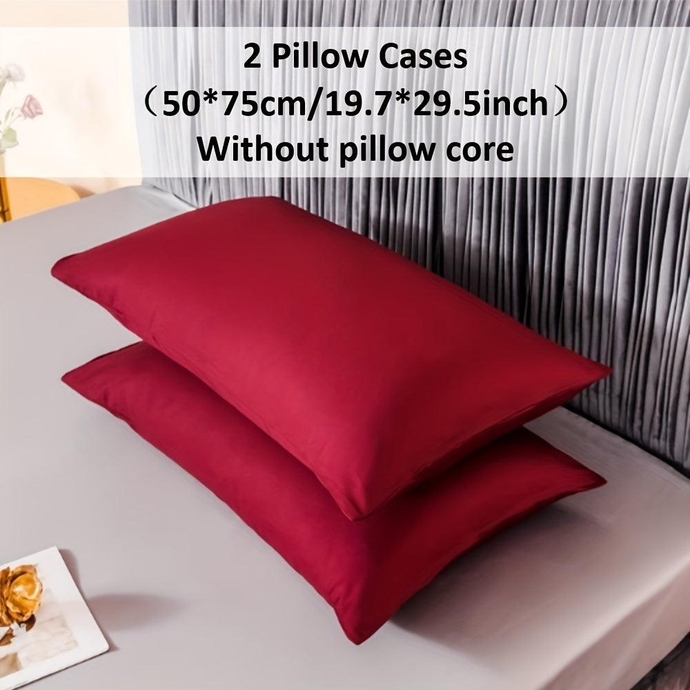 Polyester Pillowcases Set for Bedroom Breathable Soft Skin-Friendly