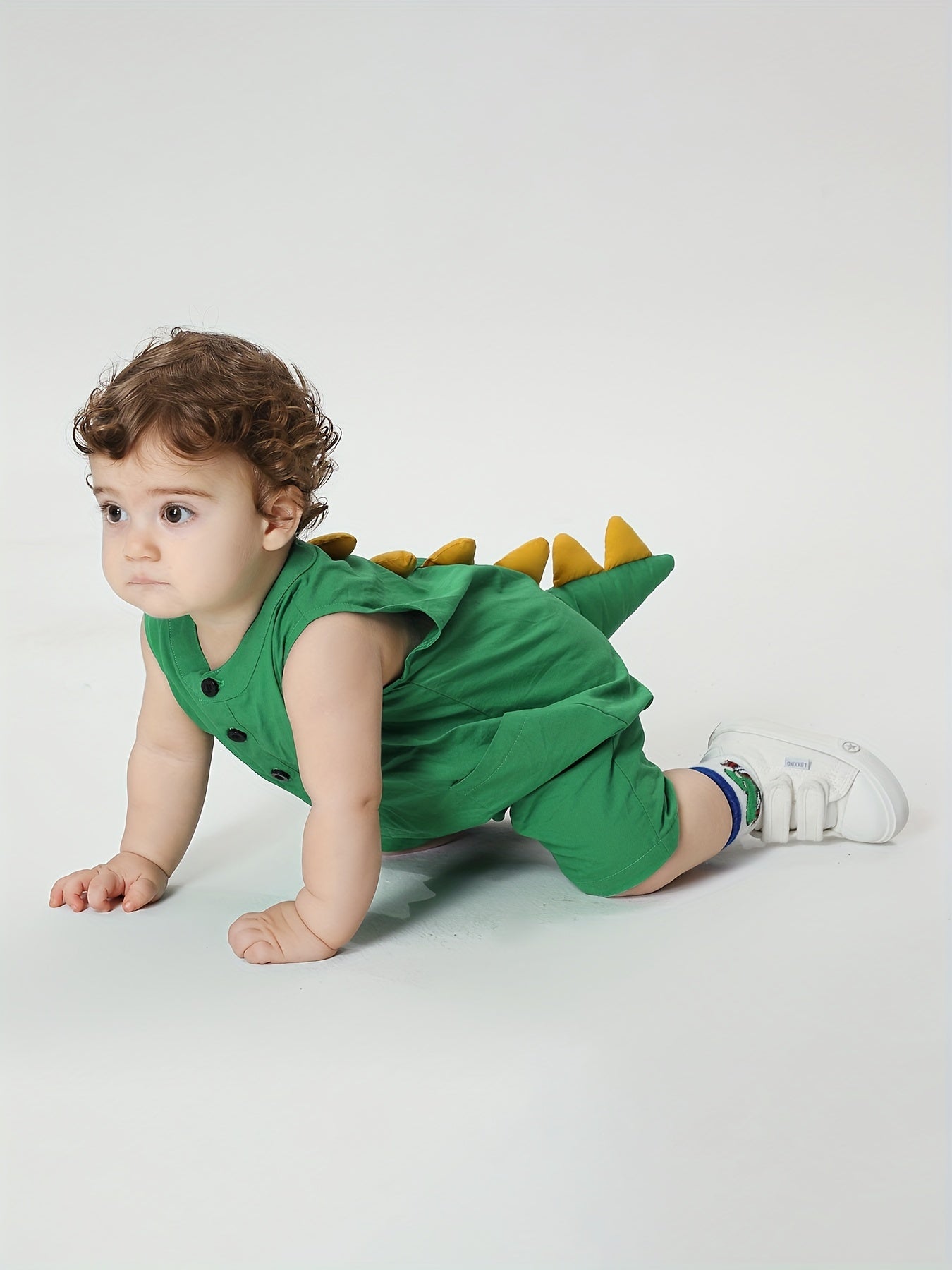 Infant Dinosaur Tail Bodysuit Sleeveless Romper for Baby Boys Toddler Summer Casual