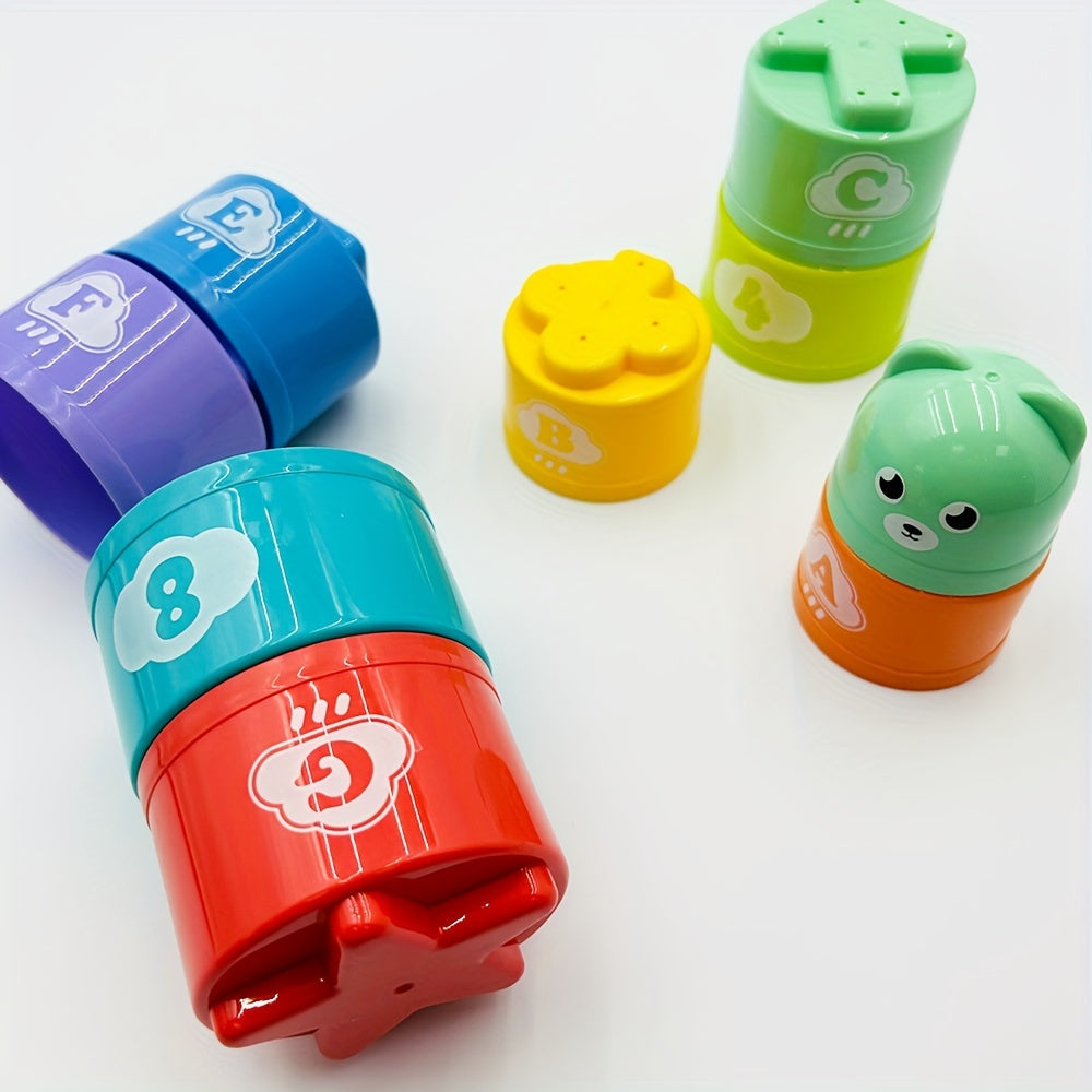 Children's Stacking Cups Rainbow Tower Ring Toys for Kids Beach Play Festival Birthday