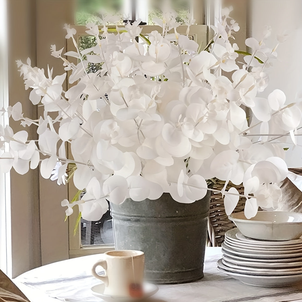 Artificial Eucalyptus Faux Plant for Home Decor Indoor Outdoor Craft