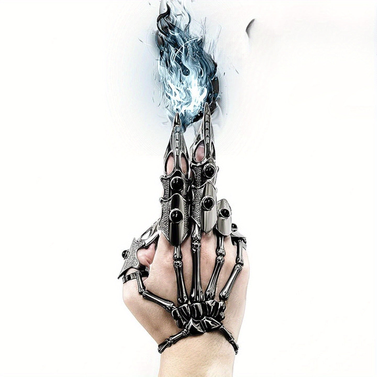 Harajuku Style Alien Hand Armor Ring Adjustable Bionic Mechanical Halloween Festival