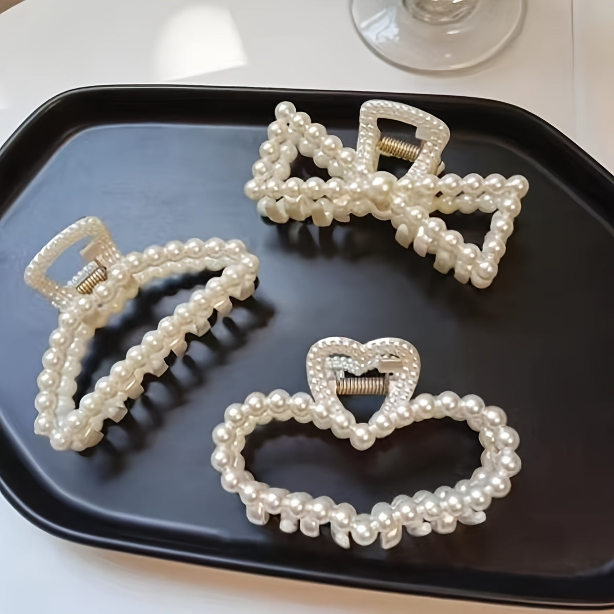 Set of 6 Women's Pearl Hair Clips Summer Hair Accessories Minimalist Plastic Small